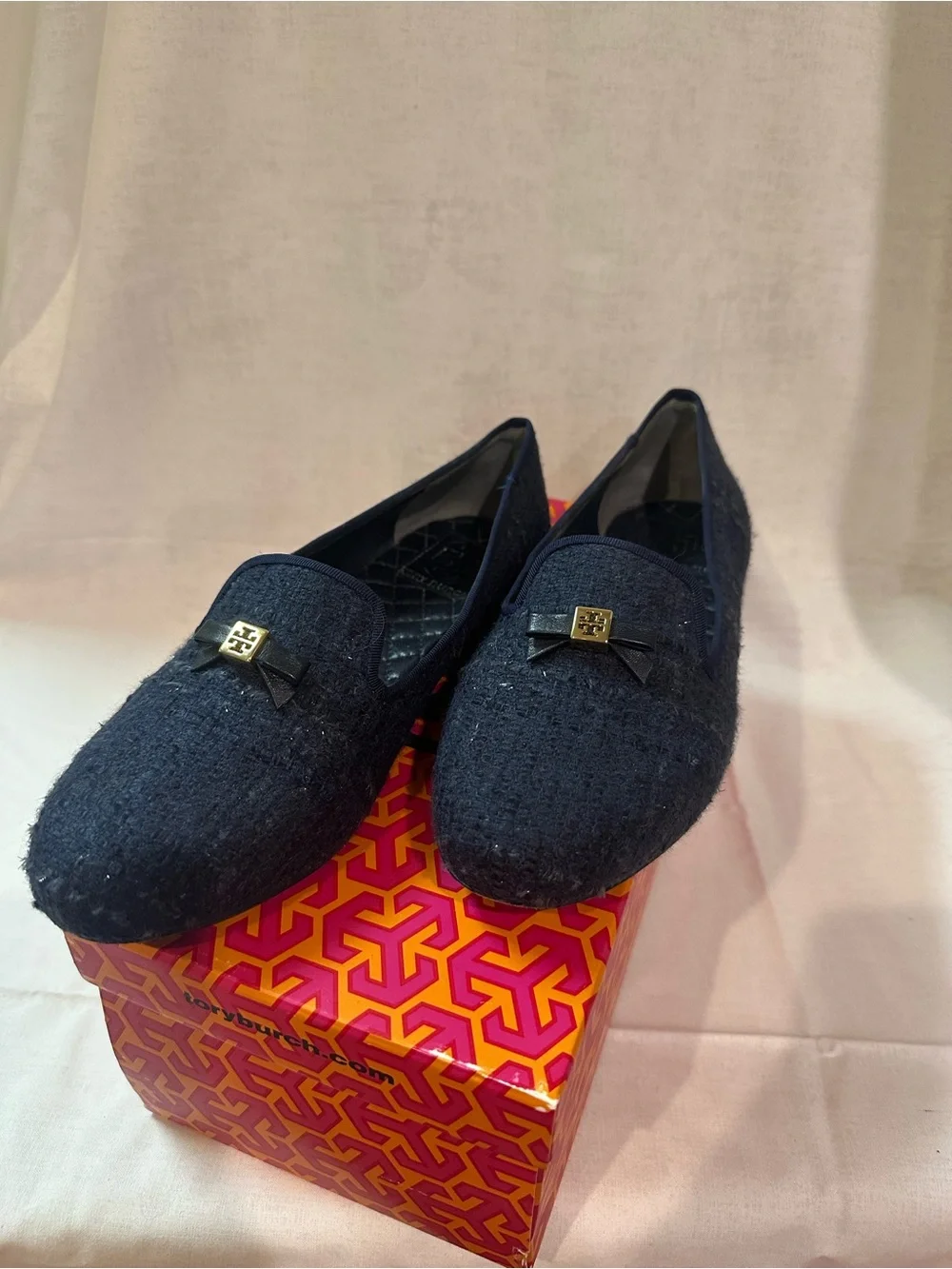 Tory Burch Chandra Loafer Fabric Glazed Tweed Size 7